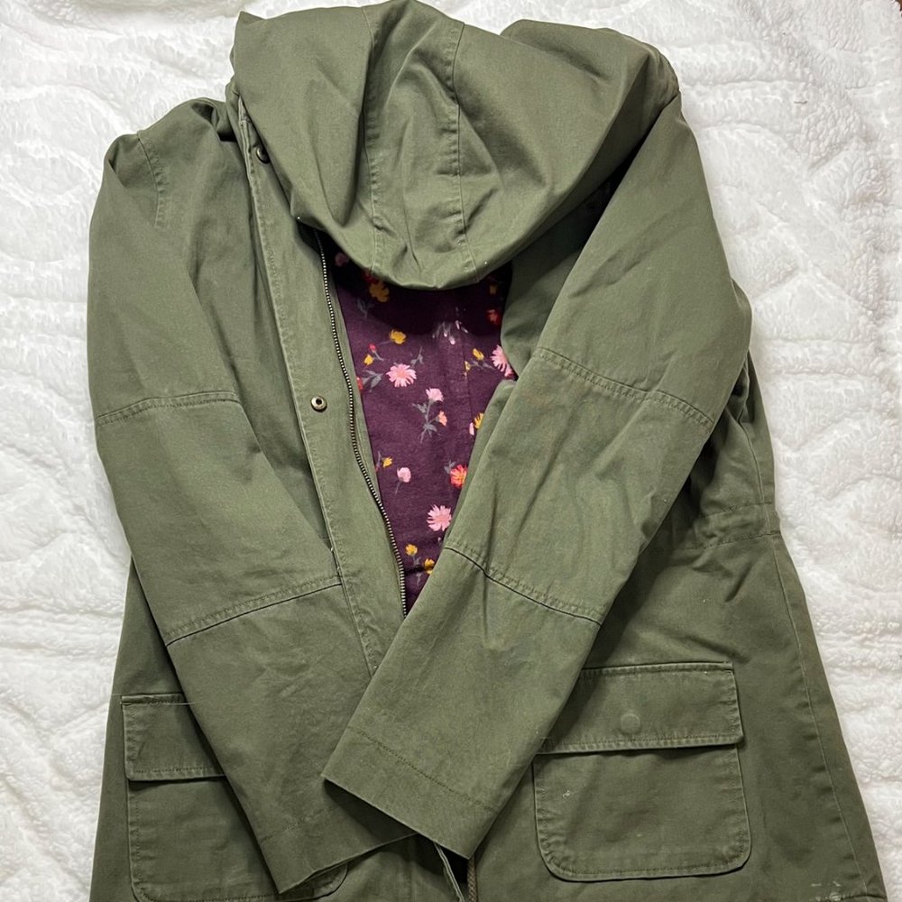 Cargo- Olive Green Coat with back tie detail